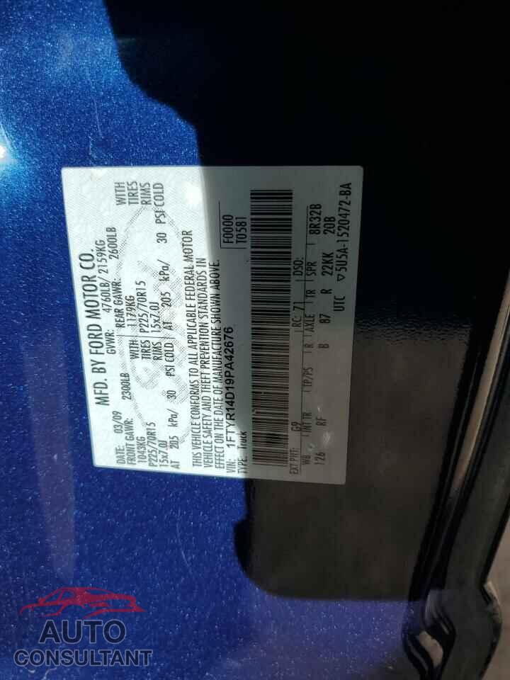 FORD RANGER 2009 - 1FTYR14D19PA42676