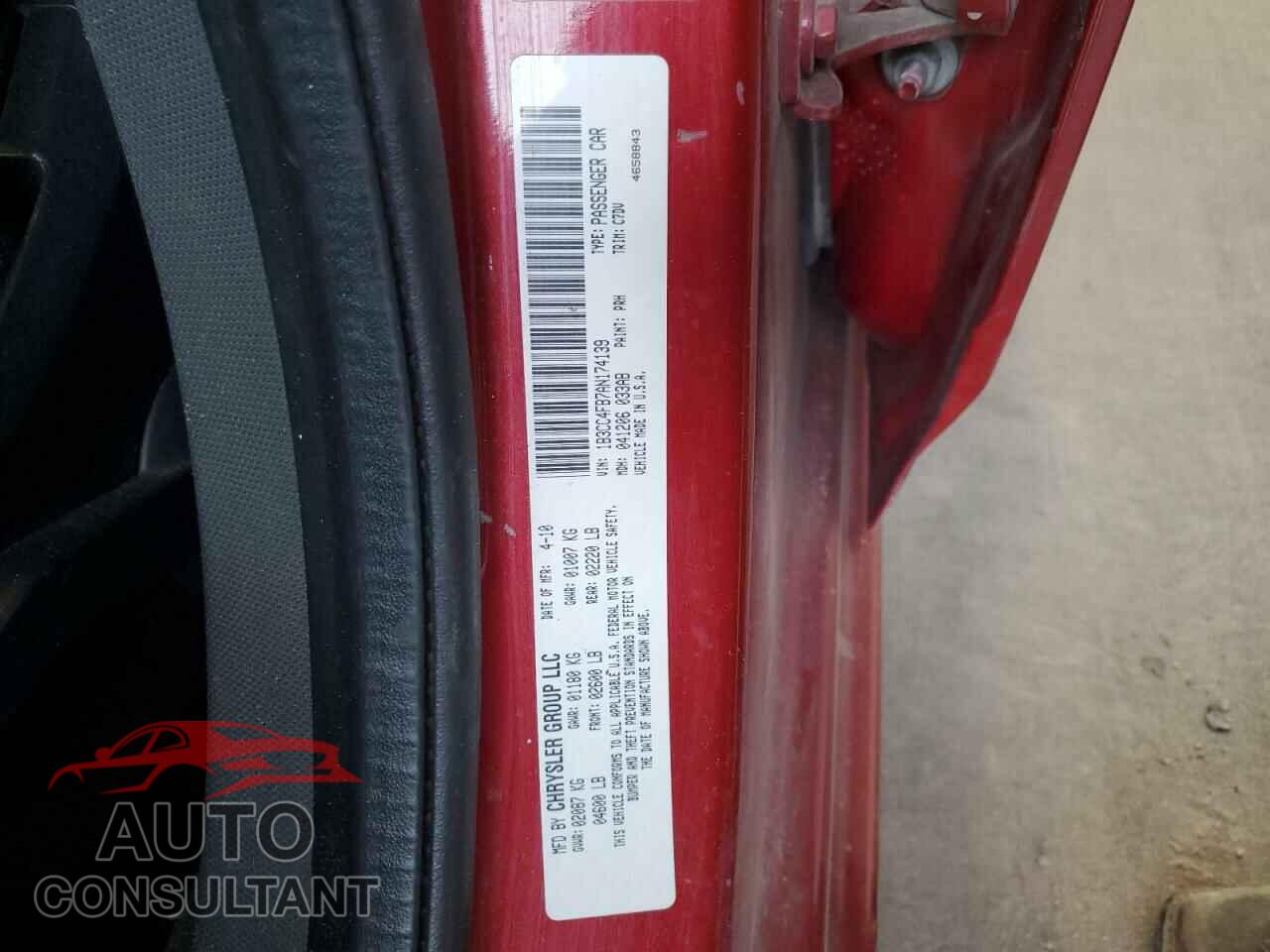 DODGE AVENGER 2010 - 1B3CC4FB7AN174139