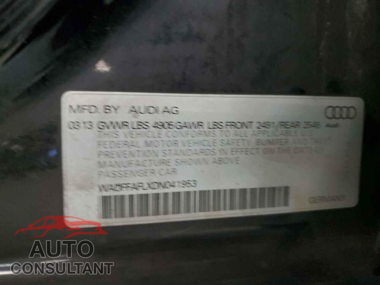 AUDI A4 2013 - WAUFFAFLXDN041953