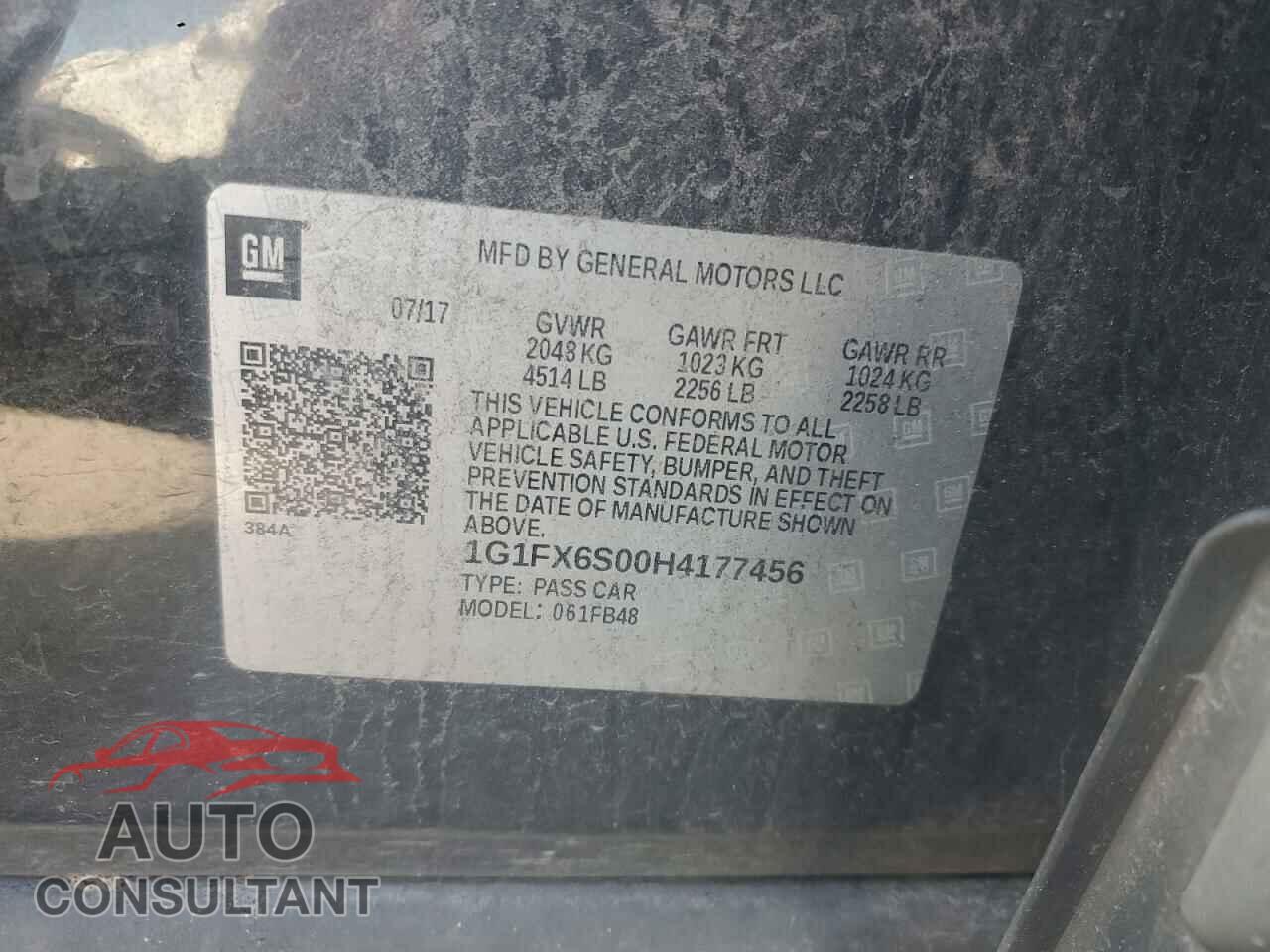 CHEVROLET BOLT 2017 - 1G1FX6S00H4177456