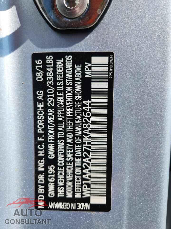 PORSCHE CAYENNE 2017 - WP1AA2A27HKA82644
