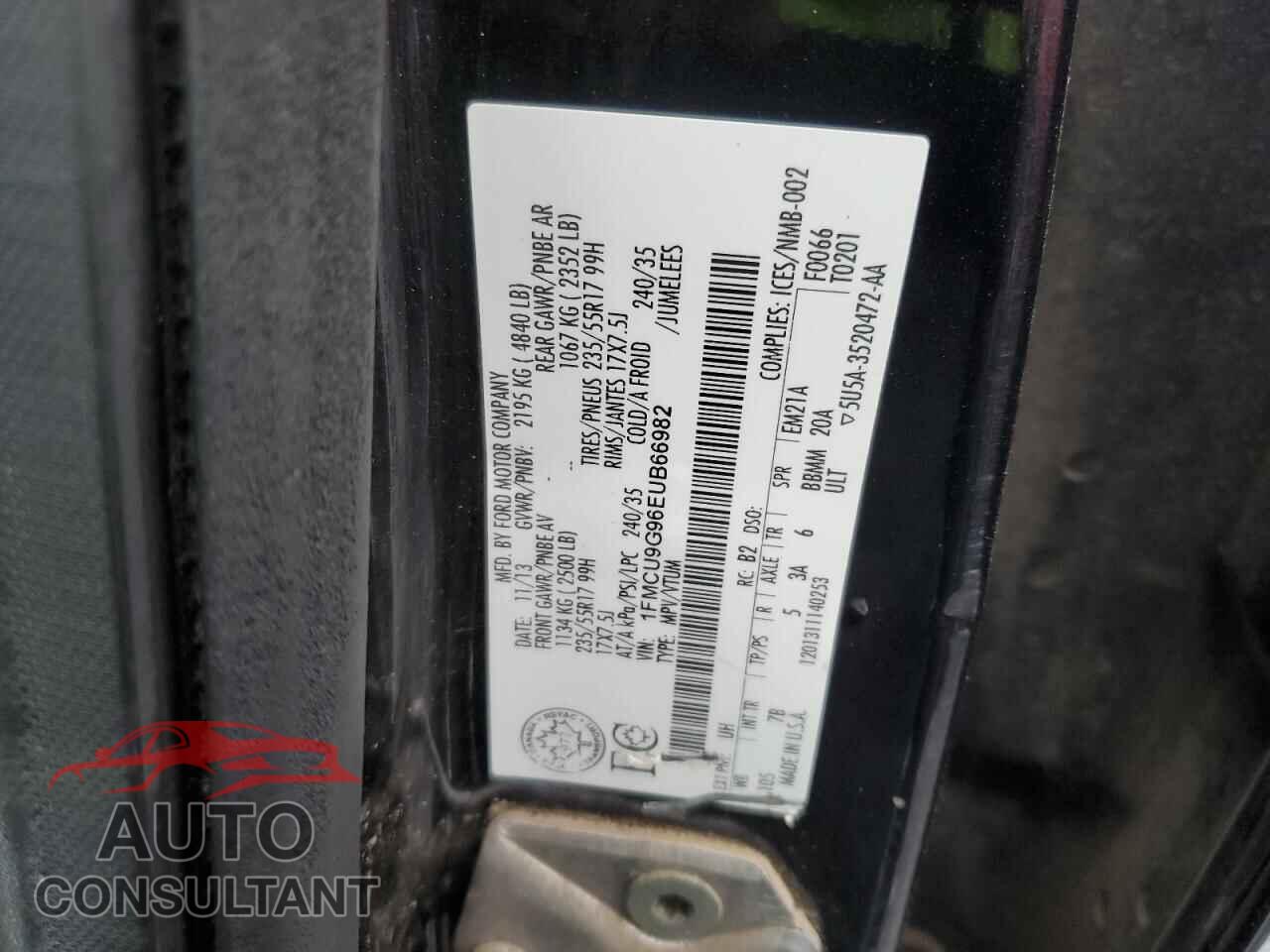 FORD ESCAPE 2014 - 1FMCU9G96EUB66982