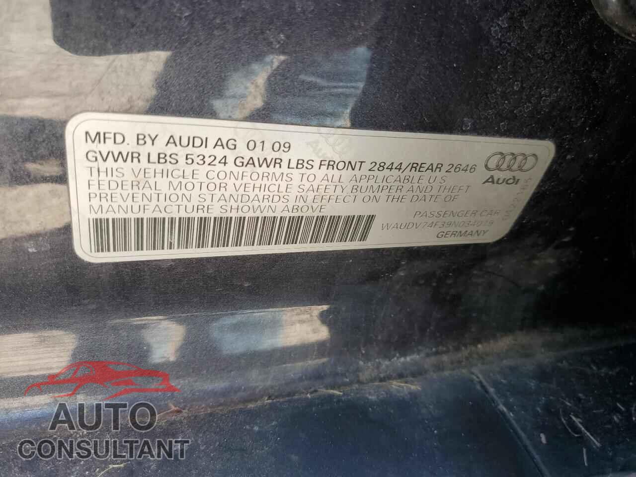 AUDI A6 2009 - WAUDV74F39N034019