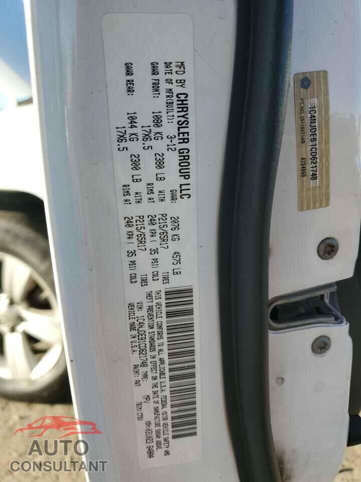 JEEP COMPASS 2012 - 1C4NJDEB1CD621748