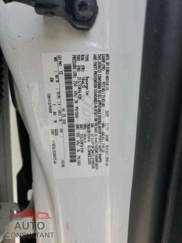 FORD FOCUS 2012 - 1FAHP3F24CL318530