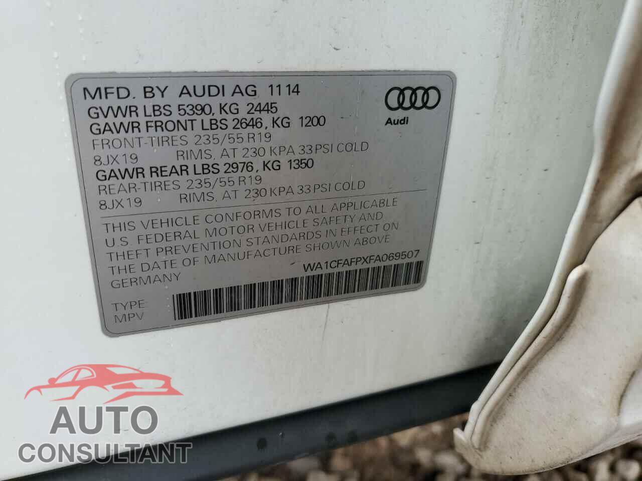 AUDI Q5 2015 - WA1CFAFPXFA069507
