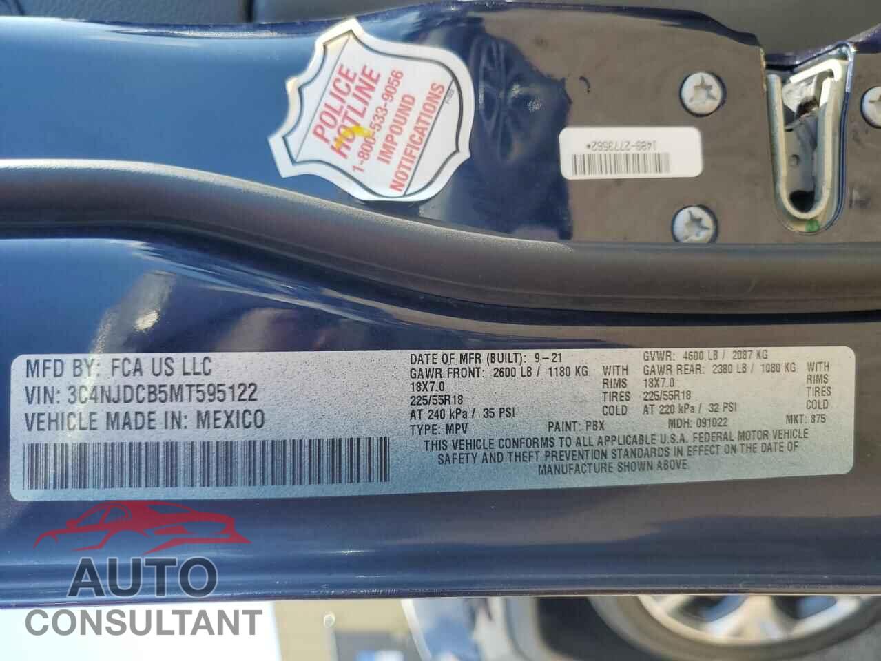 JEEP COMPASS 2021 - 3C4NJDCB5MT595122