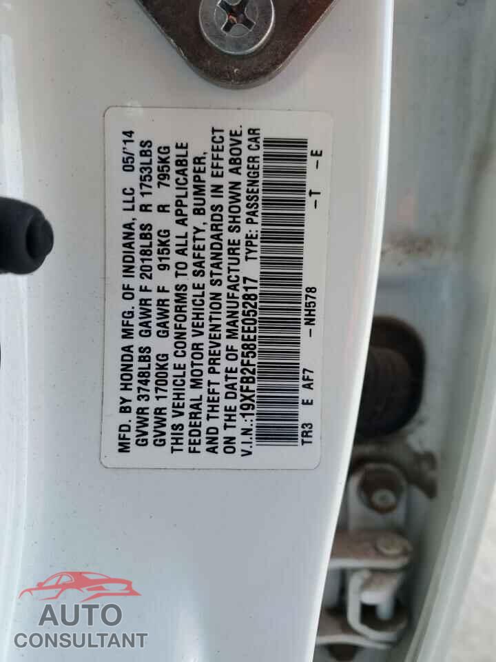 HONDA CIVIC 2014 - 19XFB2F58EE052817