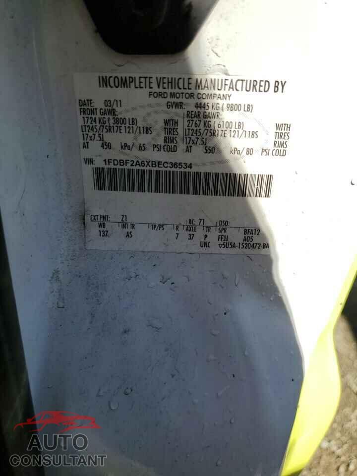 FORD F250 2011 - 1FDBF2A6XBEC36534