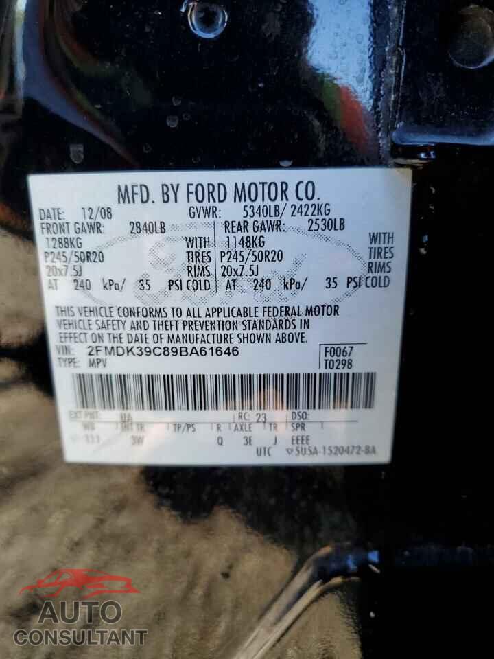 FORD EDGE 2009 - 2FMDK39C89BA61646