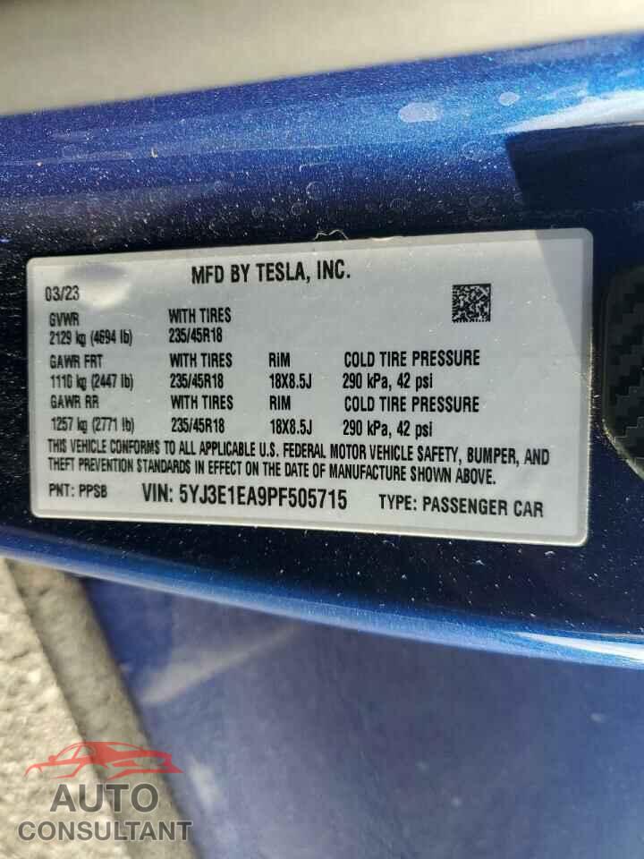 TESLA MODEL 3 2023 - 5YJ3E1EA9PF505715