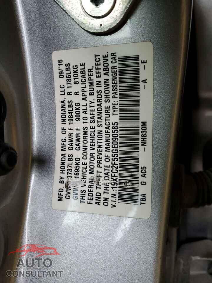HONDA CIVIC 2016 - 19XFC2F55GE090585