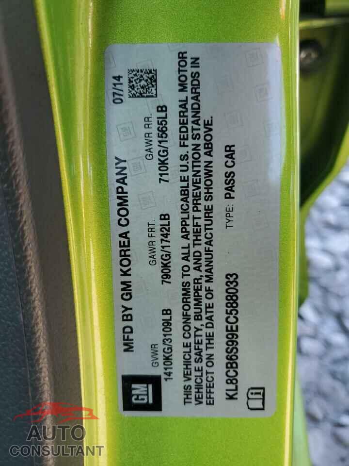 CHEVROLET SPARK 2014 - KL8CB6S99EC588033