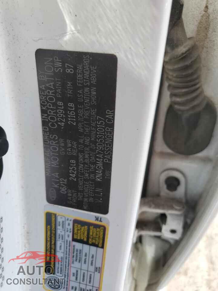 KIA OPTIMA 2013 - KNAGM4A79D5310157