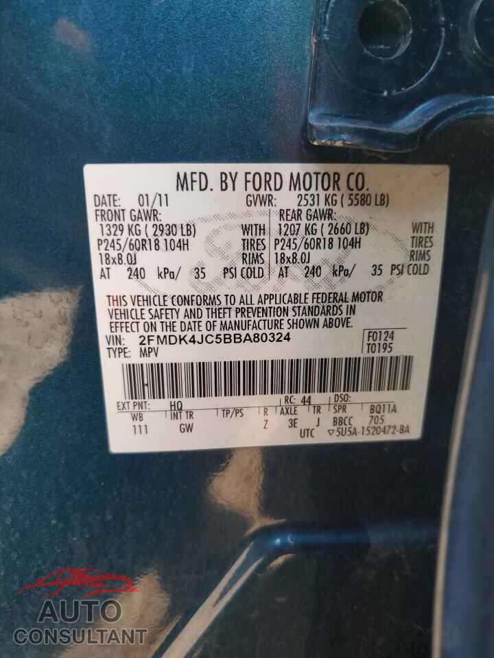 FORD EDGE 2011 - 2FMDK4JC5BBA80324