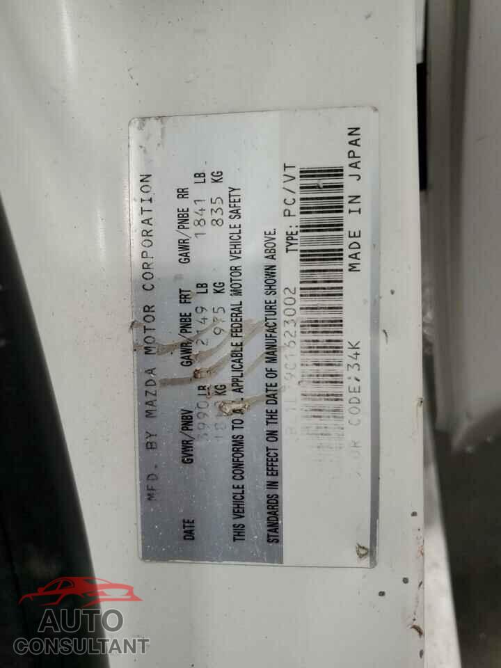 MAZDA 3 2012 - JM1BL1L79C1623002