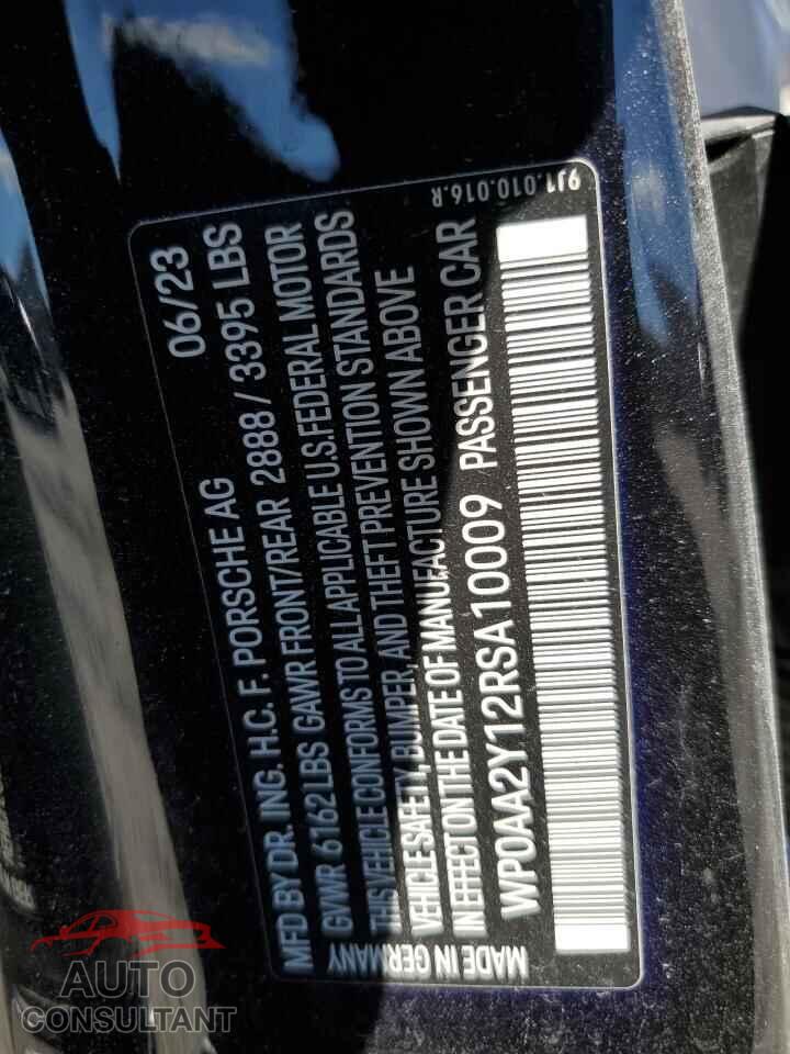 PORSCHE TAYCAN 2024 - WP0AA2Y12RSA10009