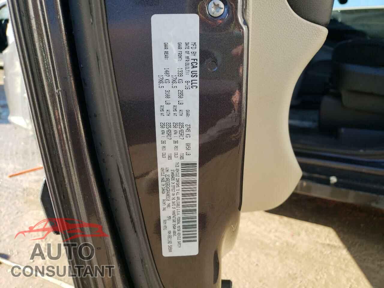 DODGE CARAVAN 2016 - 2C4RDGBGXGR400310