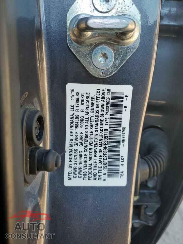 HONDA CIVIC 2017 - 19XFC2F59HE205710