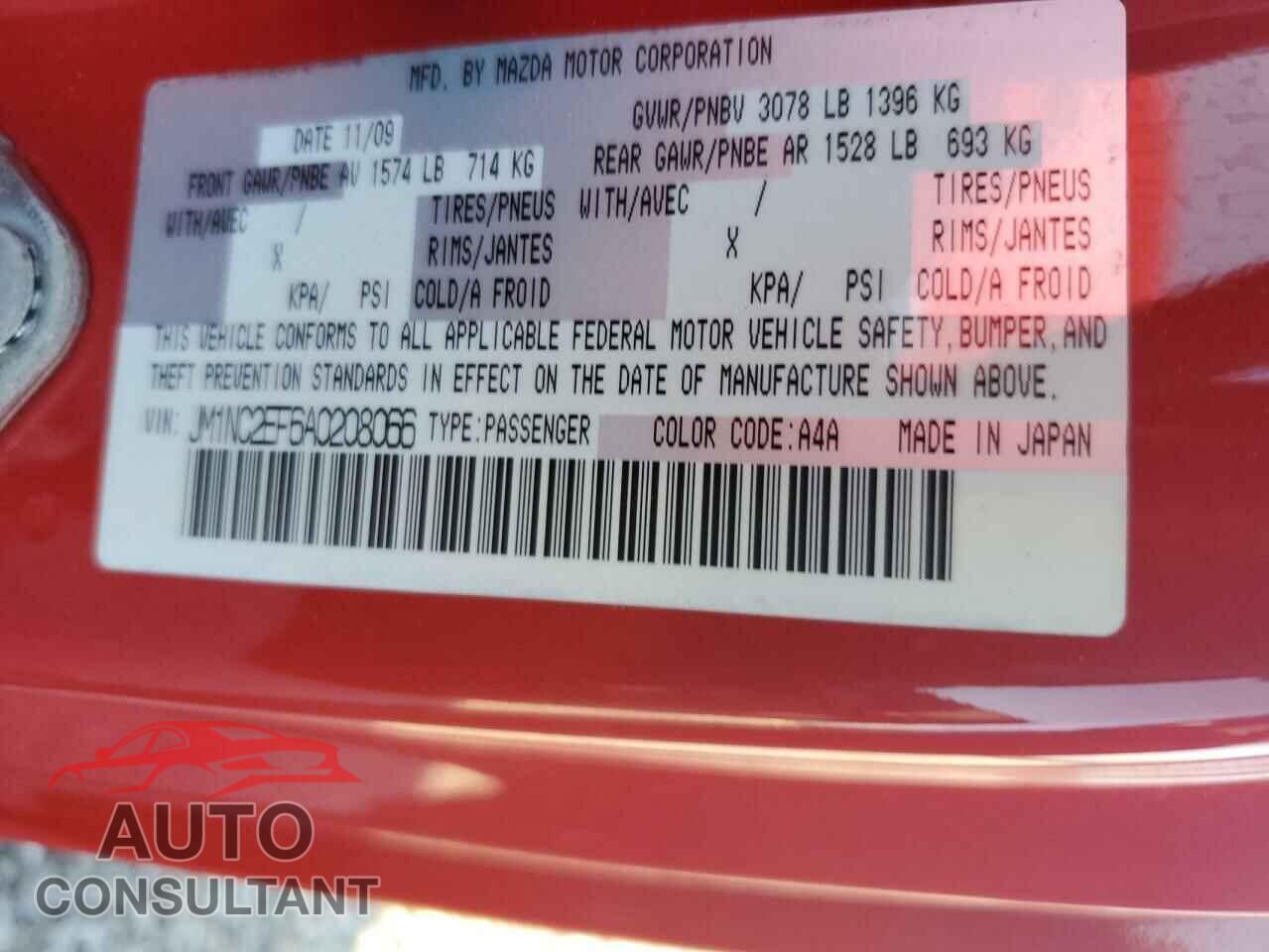 MAZDA MX5 2010 - JM1NC2EF6A0208066