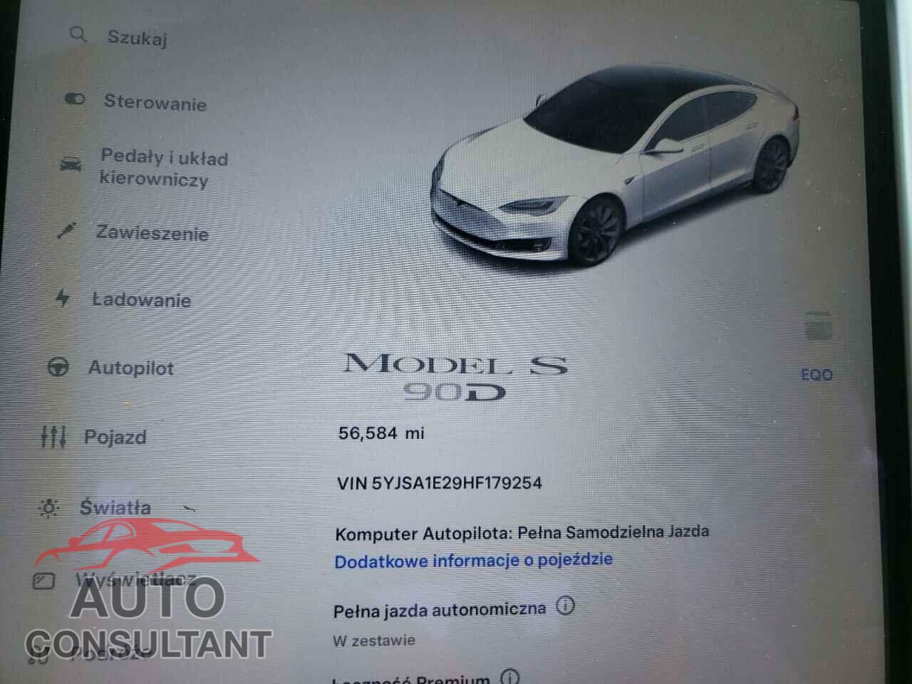 TESLA MODEL S 2017 - 5YJSA1E29HF179254