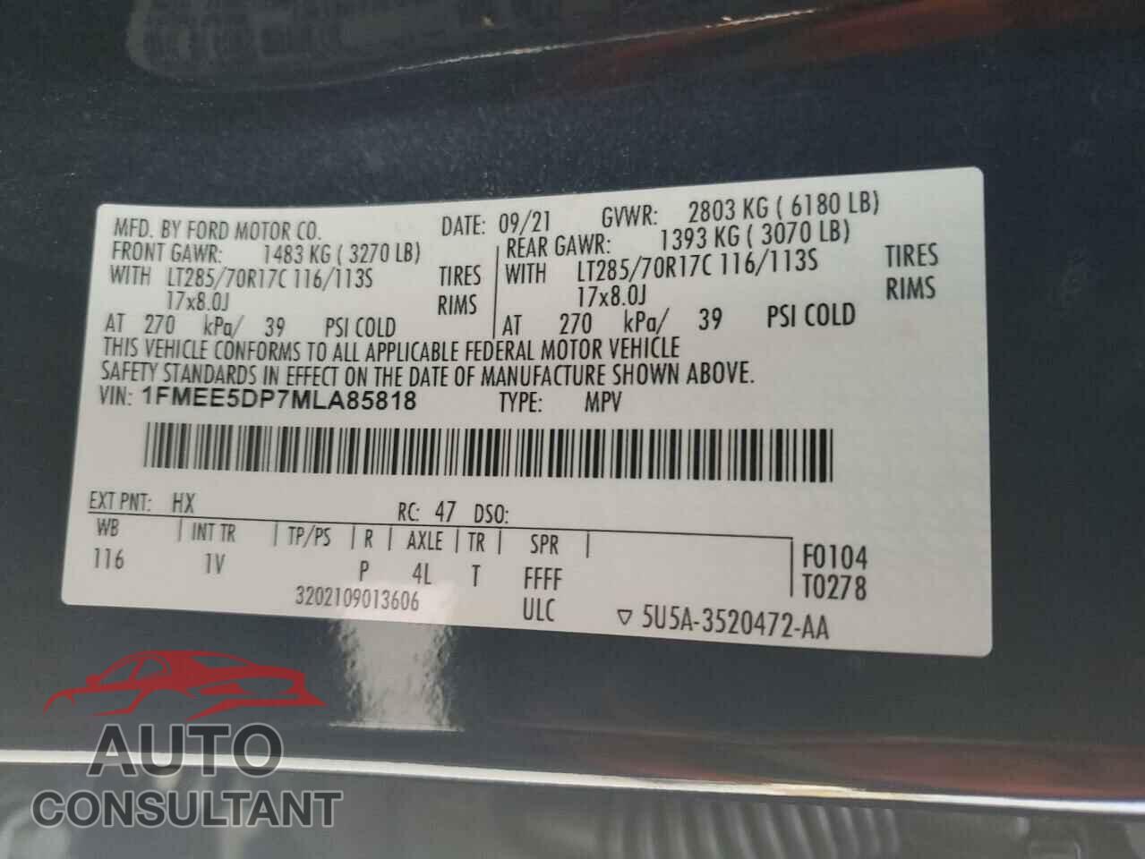 FORD BRONCO 2021 - 1FMEE5DP7MLA85818