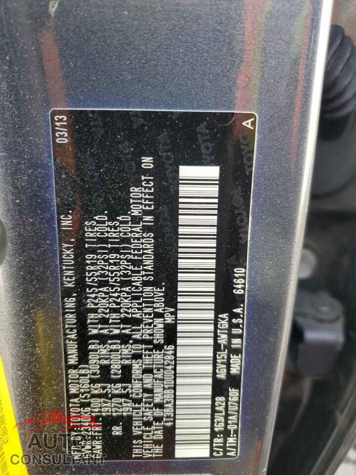 TOYOTA VENZA 2013 - 4T3BA3BB1DU042846