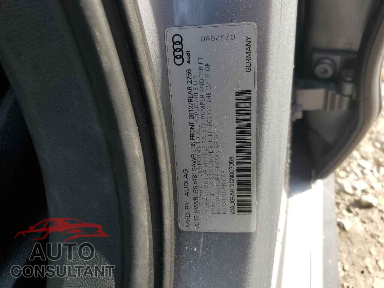 AUDI A6 2016 - WAUGFAFC2GN007059