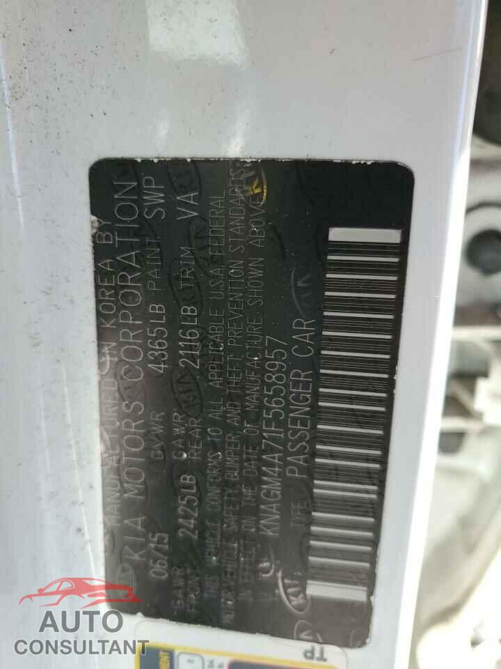 KIA OPTIMA 2015 - KNAGM4A71F5658957