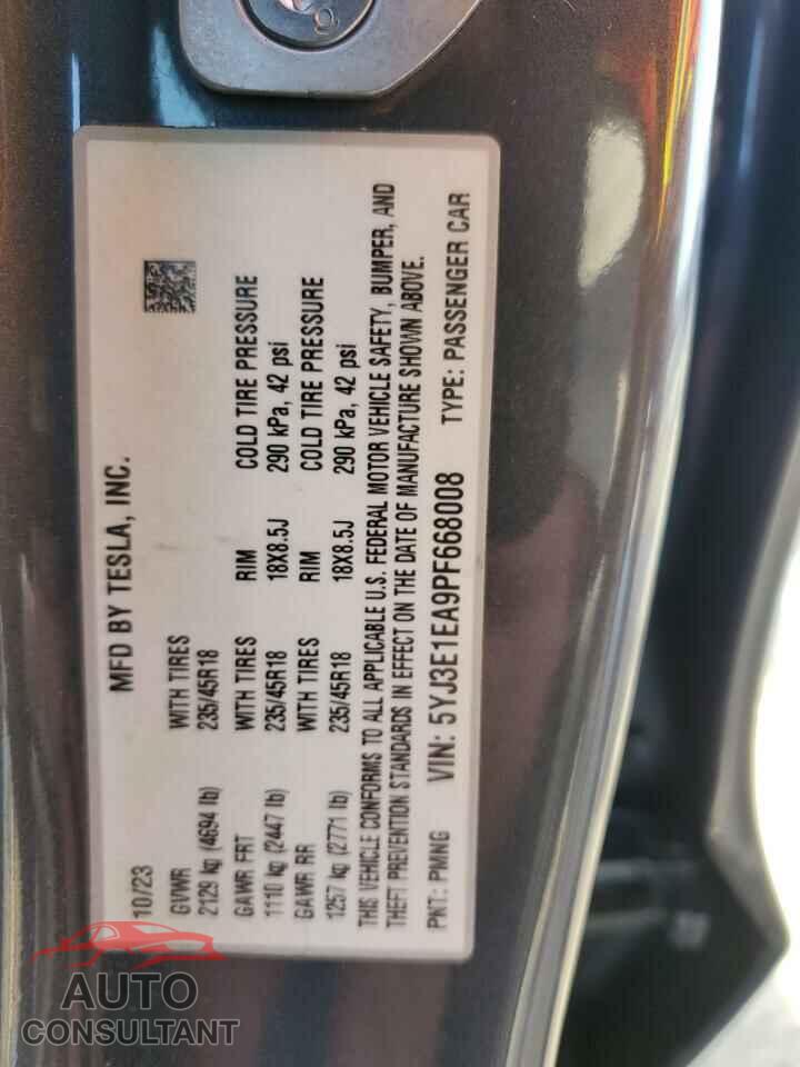 TESLA MODEL 3 2023 - 5YJ3E1EA9PF668008