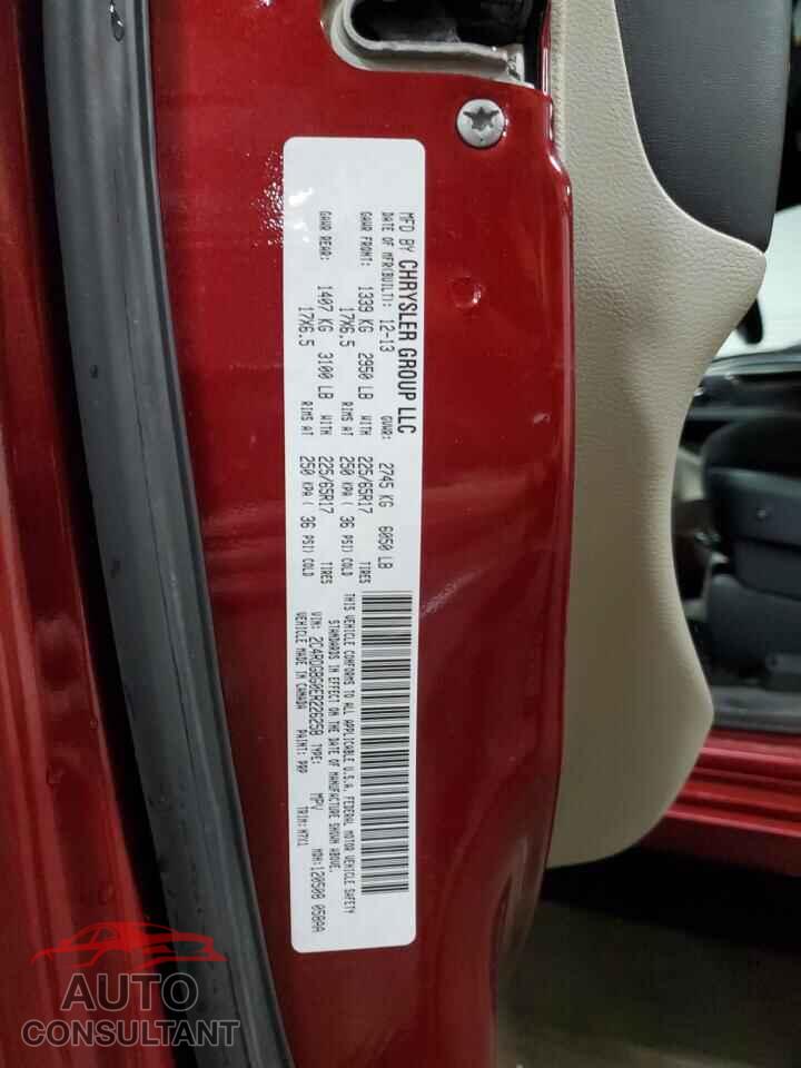 DODGE CARAVAN 2014 - 2C4RDGBG0ER226258