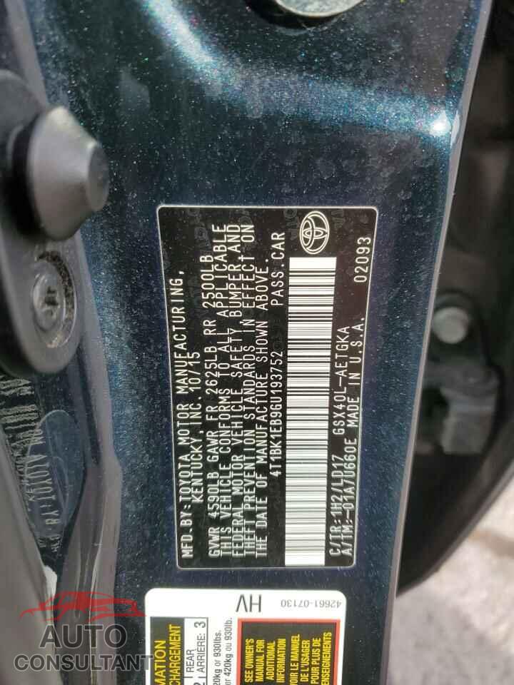 TOYOTA AVALON 2016 - 4T1BK1EB9GU193752