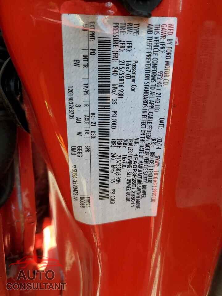 FORD FOCUS 2014 - 1FADP3F28EL298011