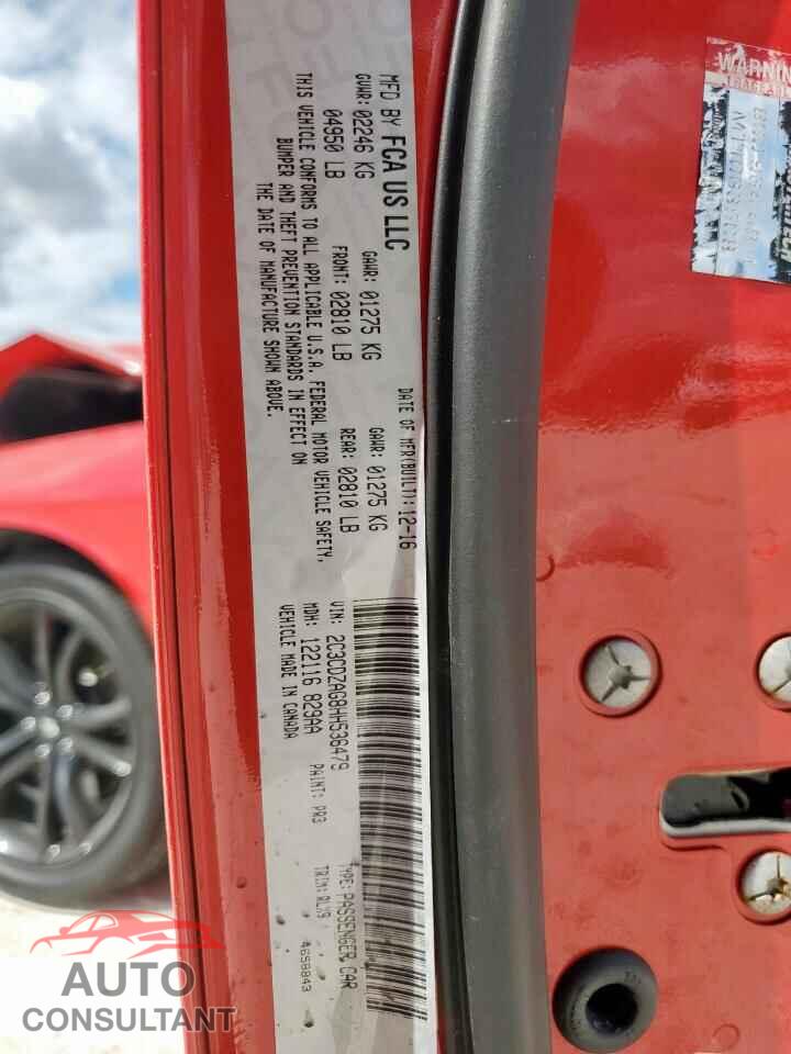 DODGE CHALLENGER 2017 - 2C3CDZAG8HH536479