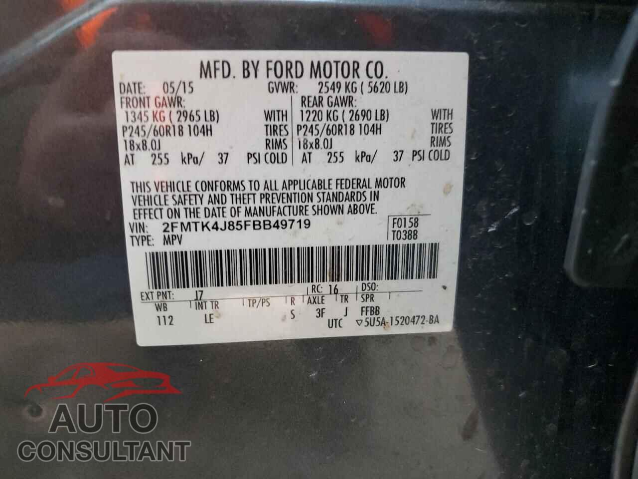 FORD EDGE 2015 - 2FMTK4J85FBB49719