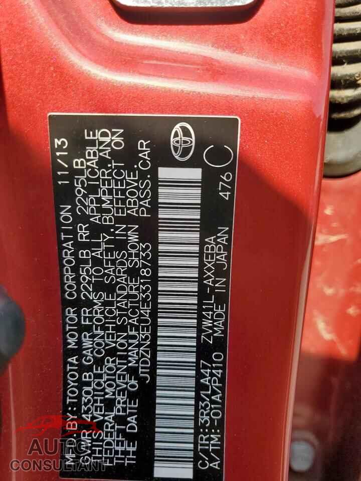TOYOTA PRIUS 2014 - JTDZN3EU4E3318733