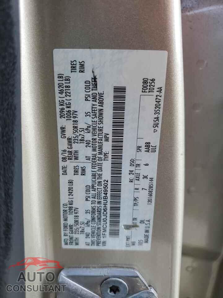 FORD ESCAPE 2017 - 1FMCU0JD6HUB49502