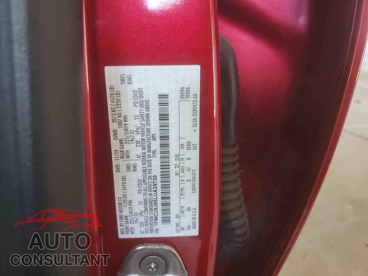 FORD ESCAPE 2020 - 1FMCU9J95LUA39730