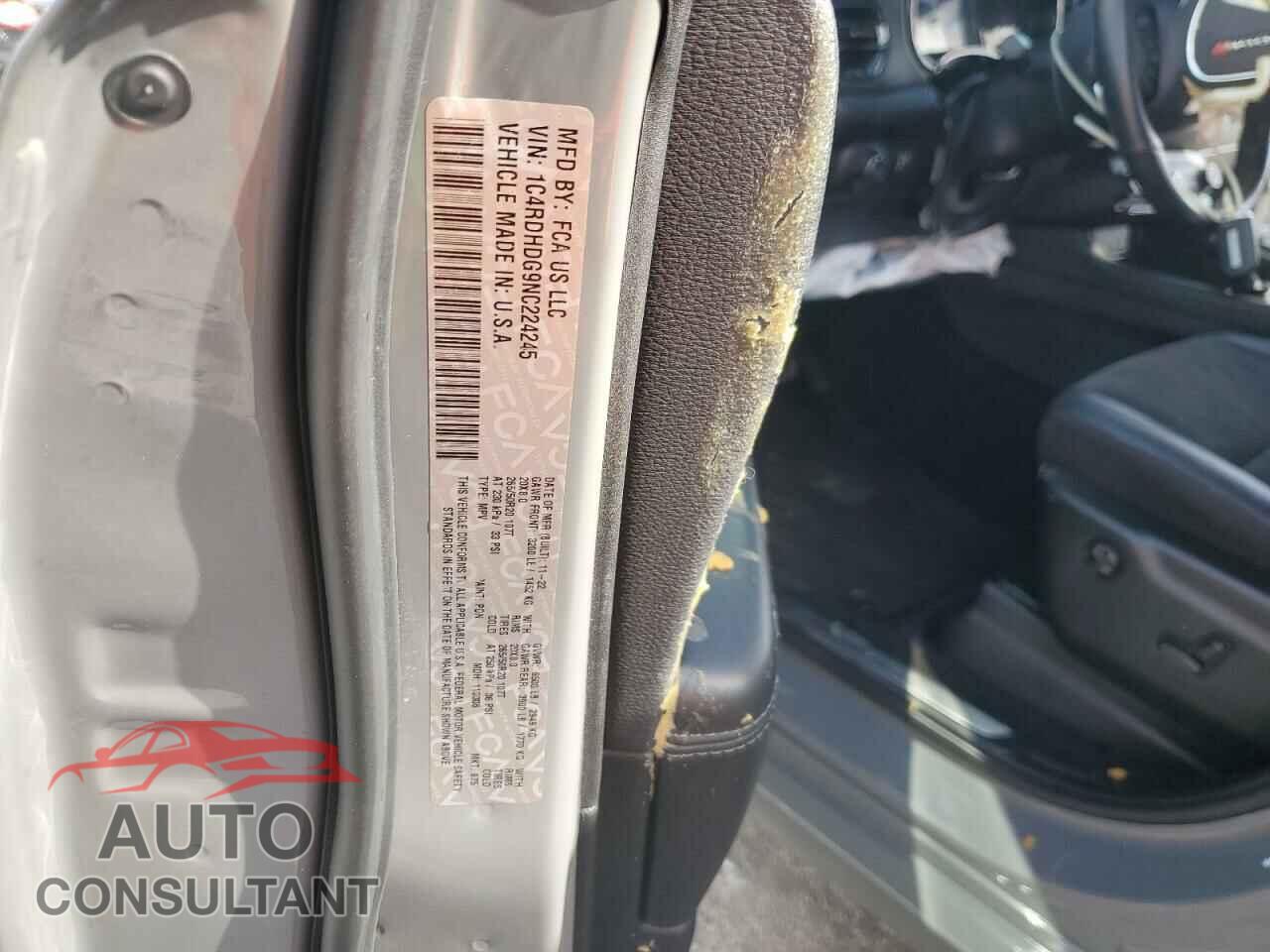 DODGE DURANGO 2022 - 1C4RDHDG9NC224245