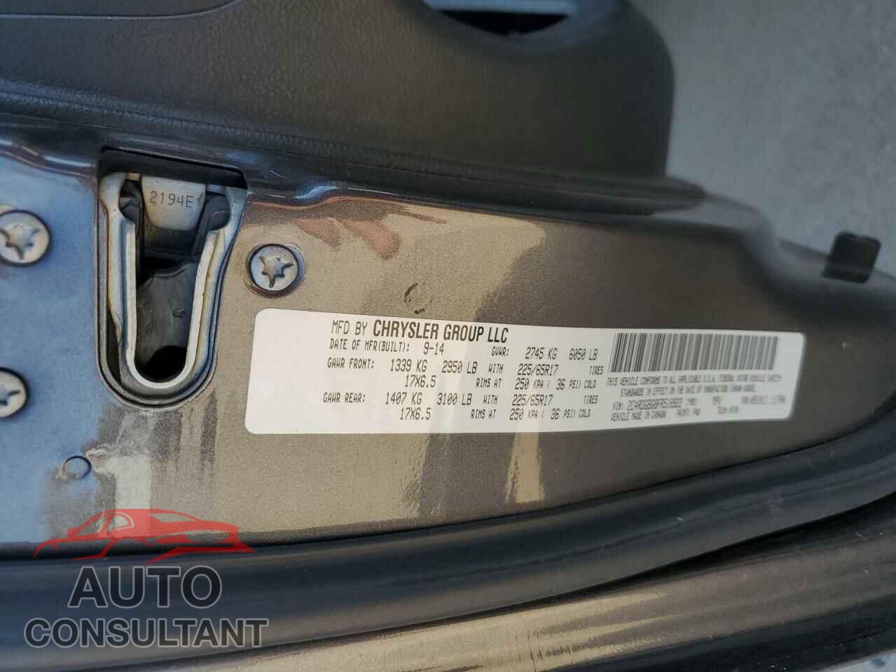 DODGE CARAVAN 2015 - 2C4RDGBG8FR518922