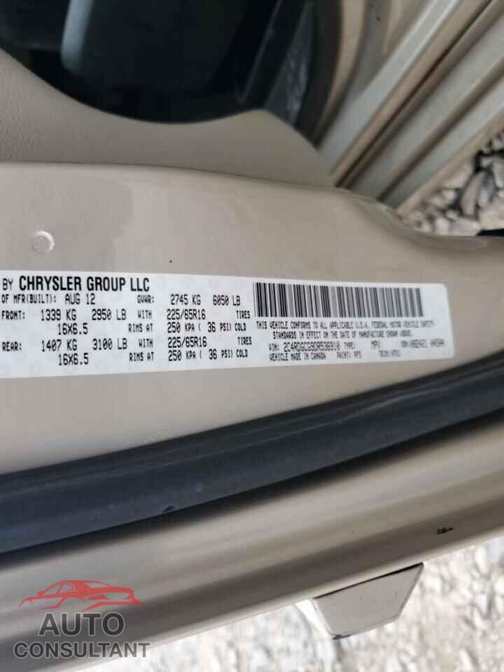 DODGE CARAVAN 2013 - 2C4RDGCG9DR536910