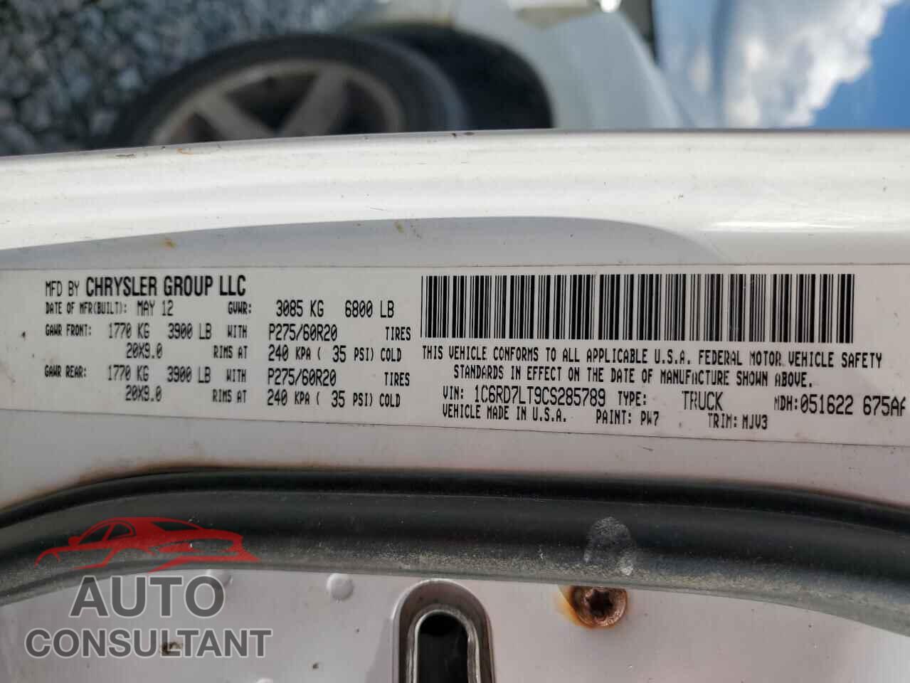 DODGE RAM 1500 2012 - 1C6RD7LT9CS285789