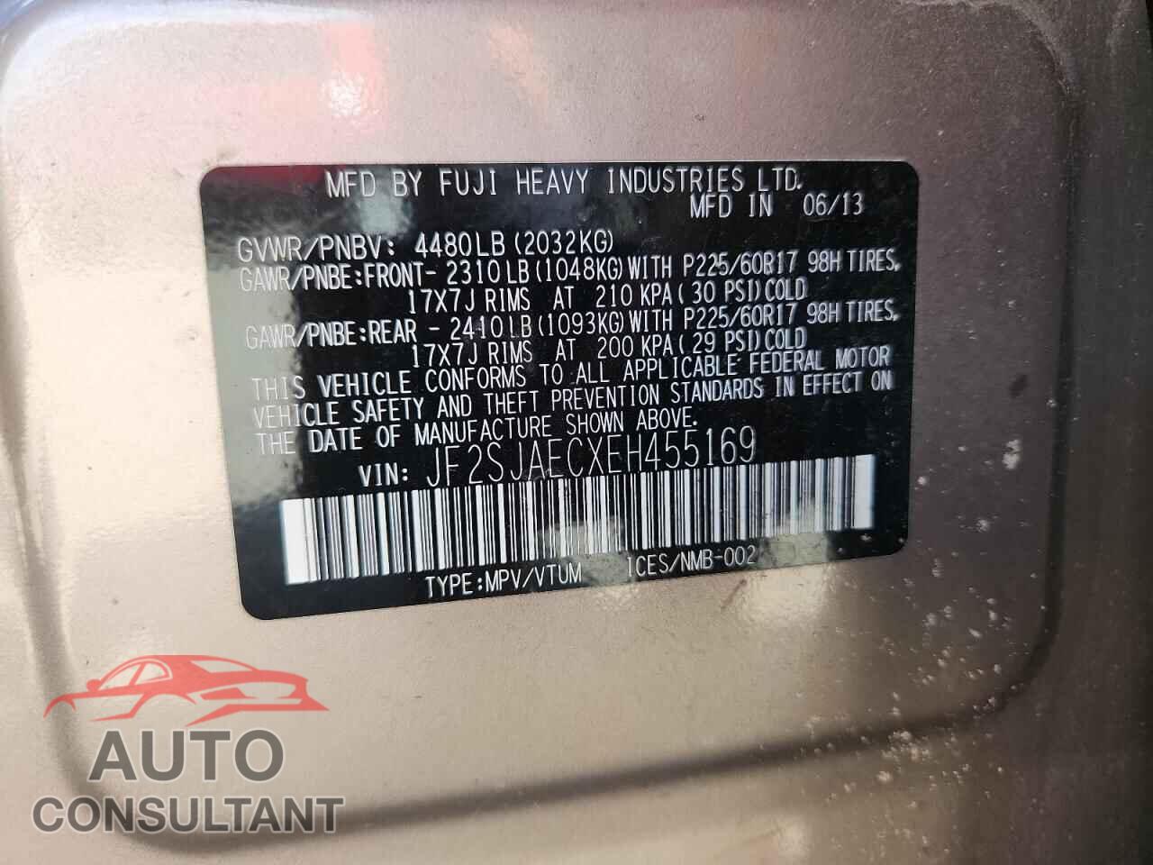 SUBARU FORESTER 2014 - JF2SJAECXEH455169