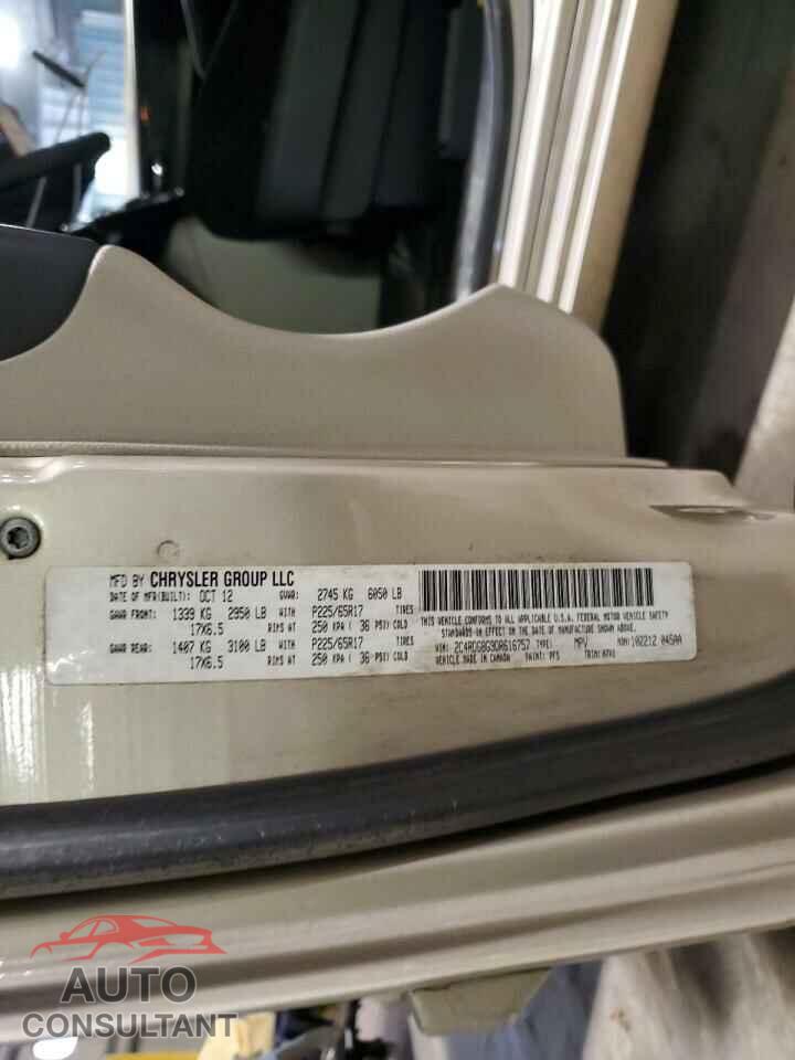 DODGE CARAVAN 2013 - 2C4RDGBG9DR616757