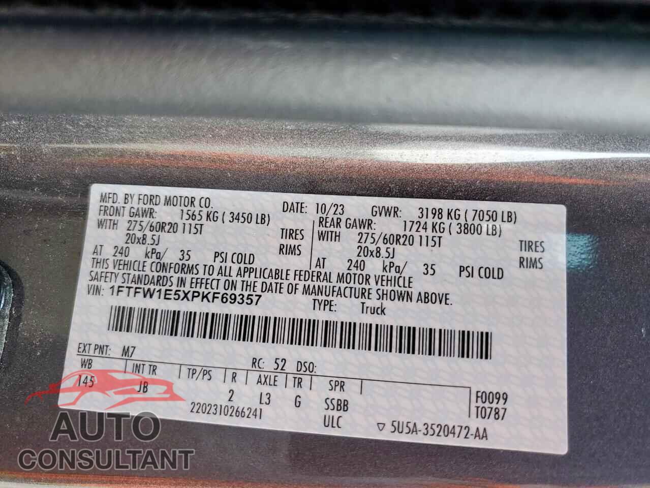 FORD F-150 2023 - 1FTFW1E5XPKF69357