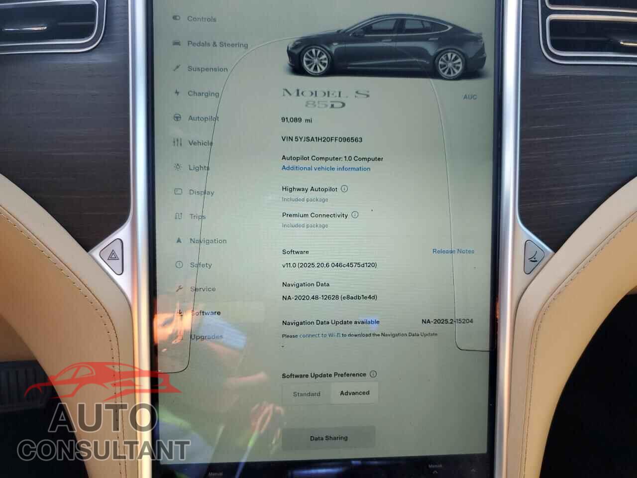 TESLA MODEL S 2015 - 5YJSA1H20FF096563