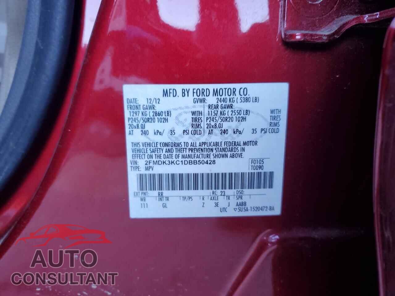 FORD EDGE 2013 - 2FMDK3KC1DBB50428