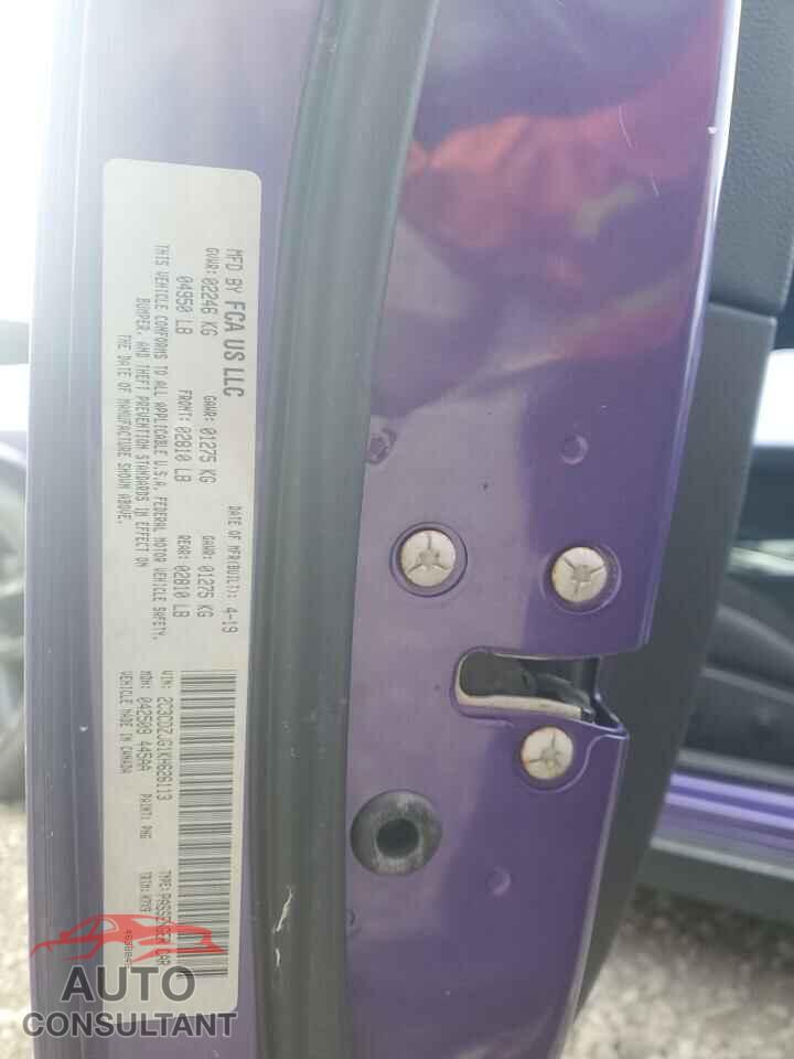 DODGE CHALLENGER 2019 - 2C3CDZJG1KH626113