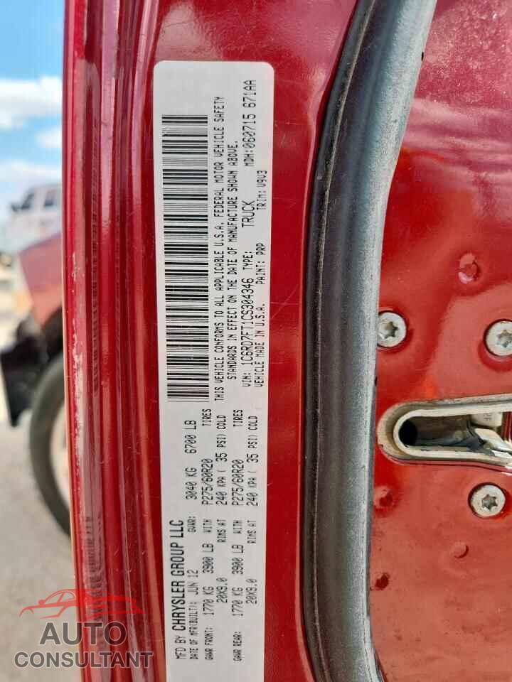 DODGE RAM 1500 2012 - 1C6RD7FT1CS304346