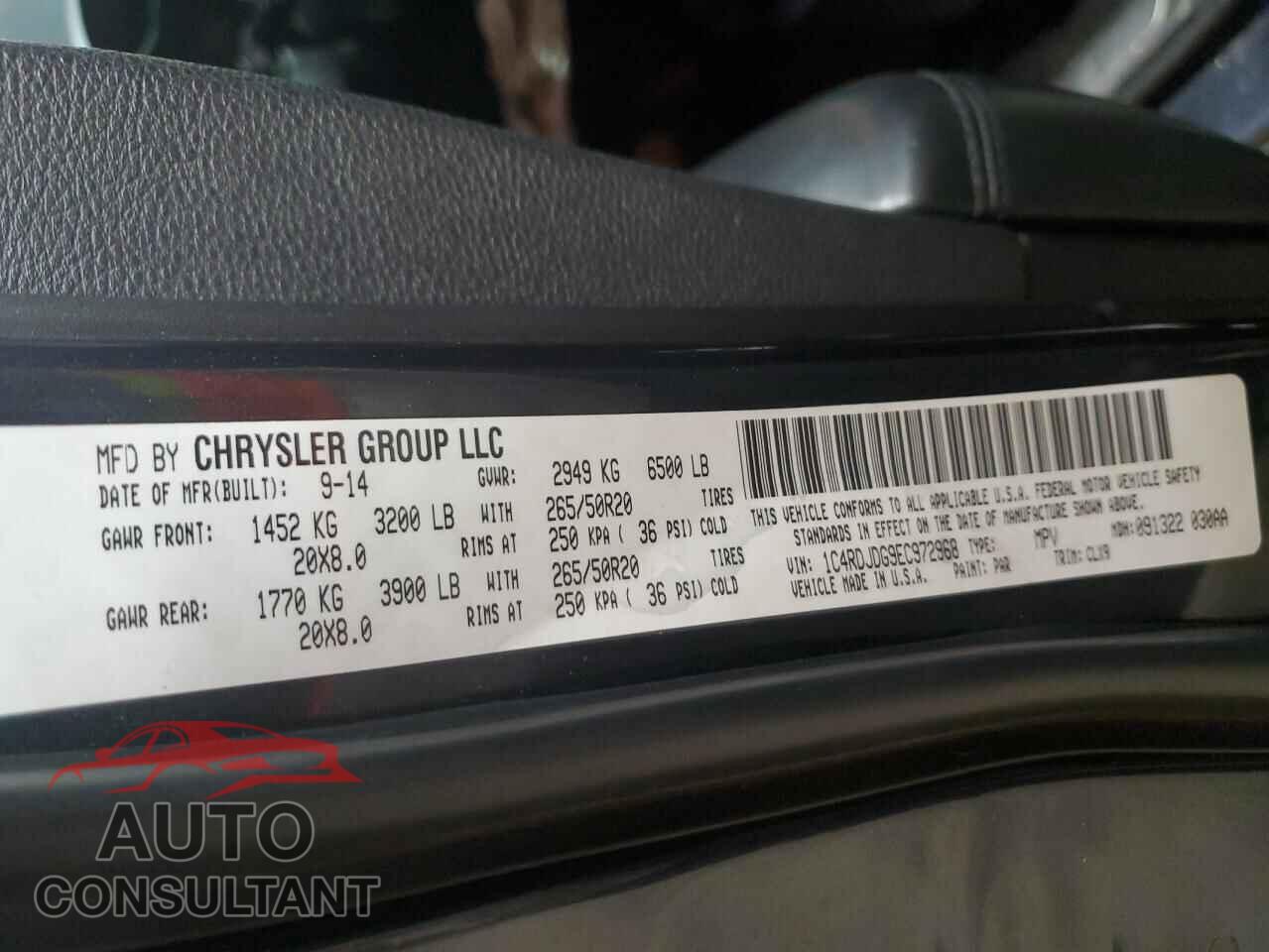 DODGE DURANGO 2014 - 1C4RDJDG9EC972968